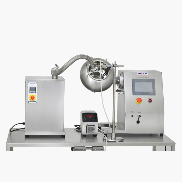 Coating Pan with Peristaltic Pump, Spraying & Drying System
